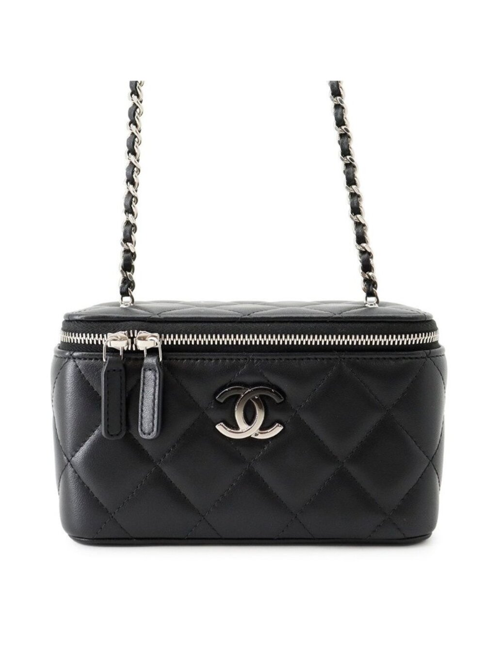 Chanel Chain Shoulder Bag Quilted Coco Gradient Vanity Lambskin Black